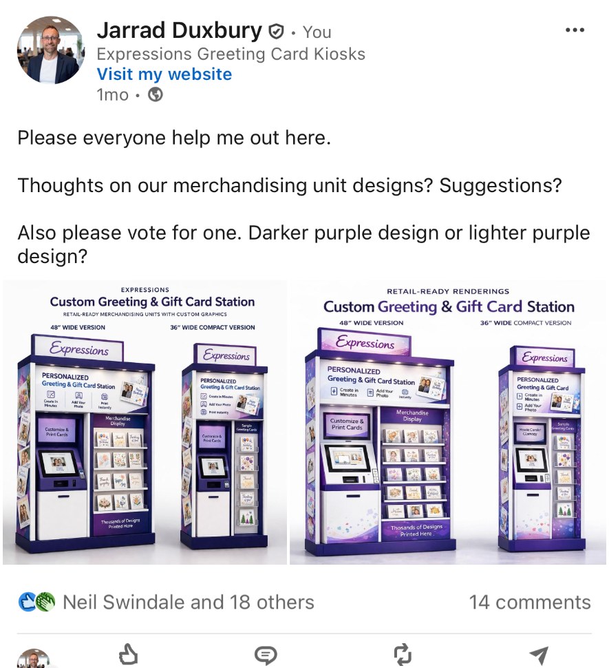 Custom Greeting & Gift Card Station merchandising unit designs
